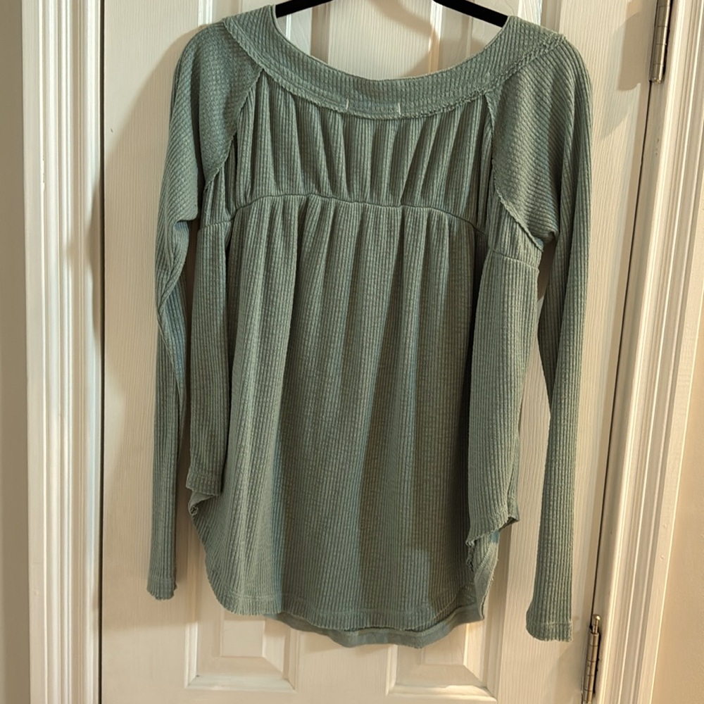 Free People We the Free Henley Waffle Knit Thermal Top - Picture 6 of 11